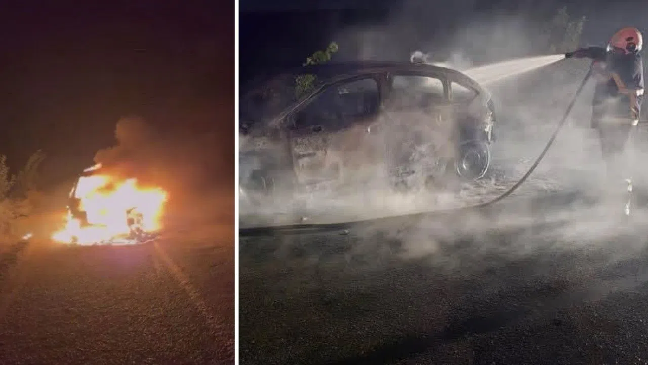 Seyir Halinde Yanan Otomobil Kullanılamaz Hale Geldi