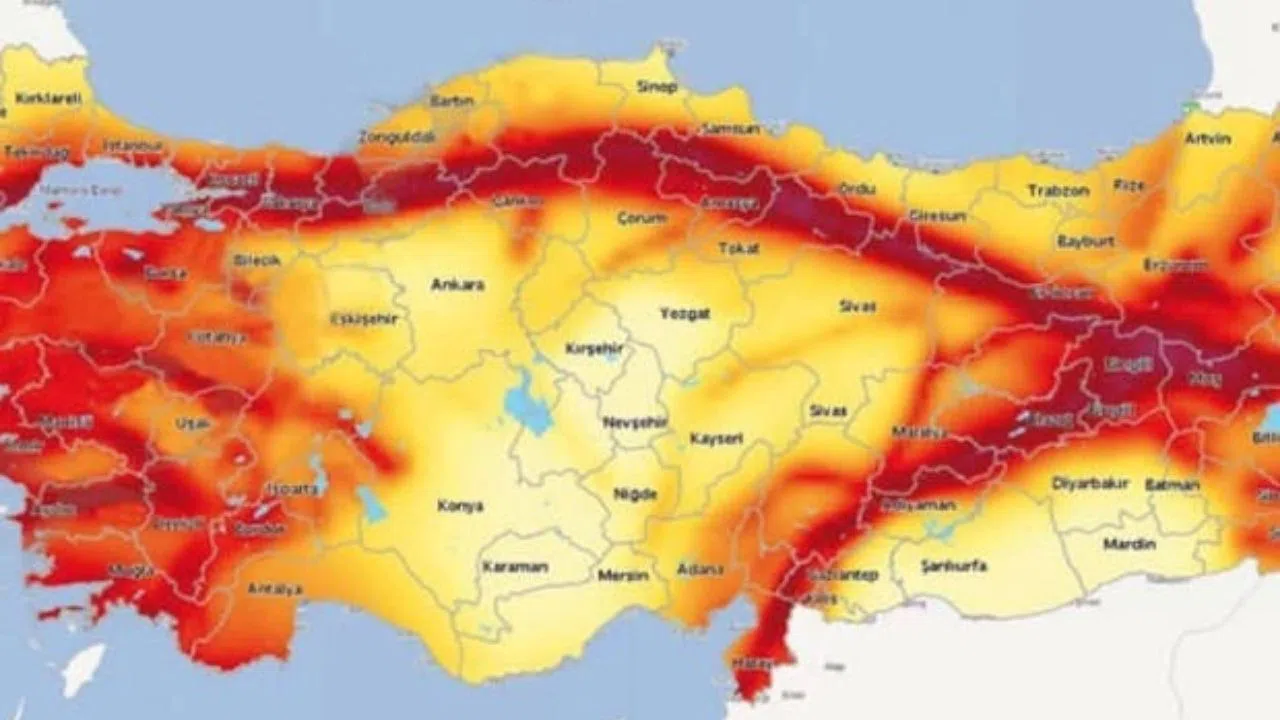 Türkiye'nin Deprem Haritası Açıklandı! 45 İl Risk Altında