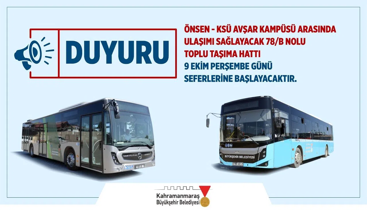 78/B Toplu Taşıma Hattı 9 Ekim’de Seferlere Başlıyor