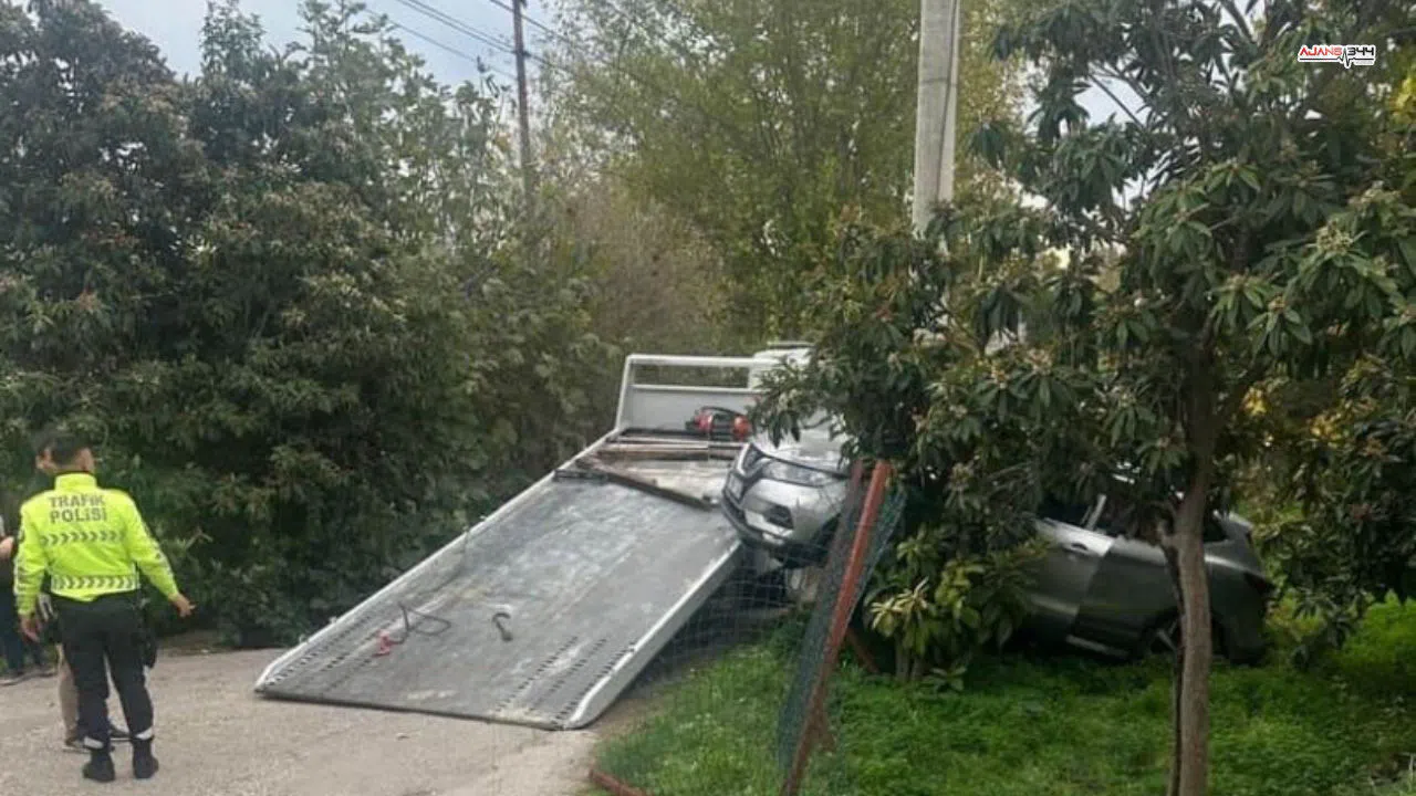 Geri Viteste Unutulan Araç Bahçeye Uçtu