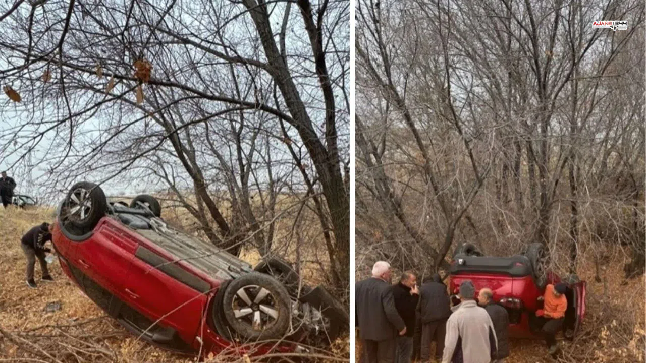 Kahramanmaraş'ta araç şarampole yuvarlandı 3 yaralı