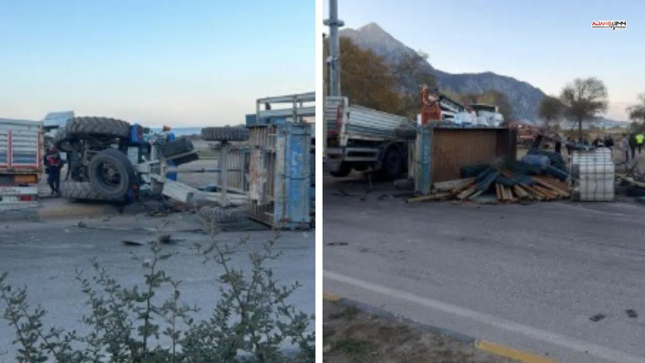 İki tırın çarpıştığı kazada sürücülerden biri yaralandı