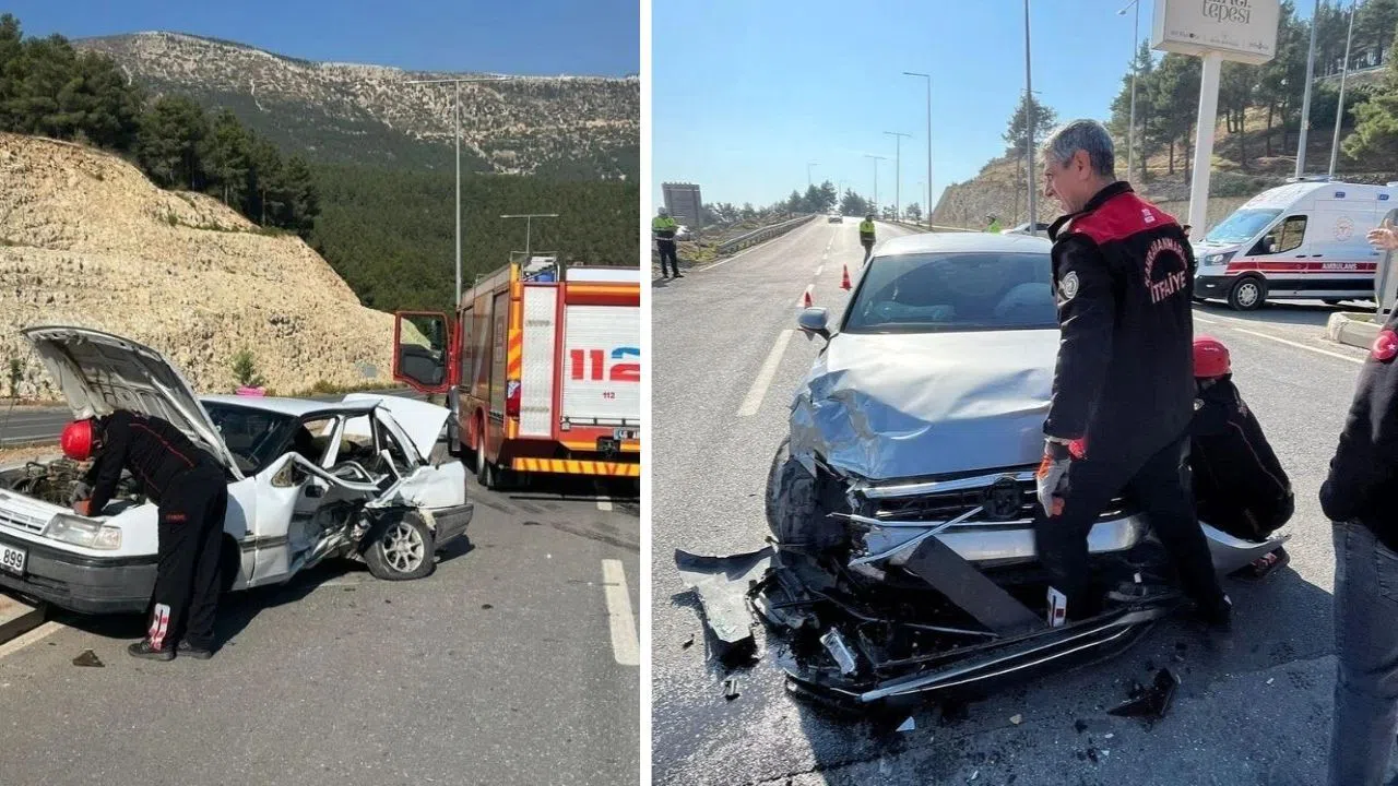 Kahramanmaraş'ta Kuzey Çevre Yolu'nda İki Araç Çarpıştı