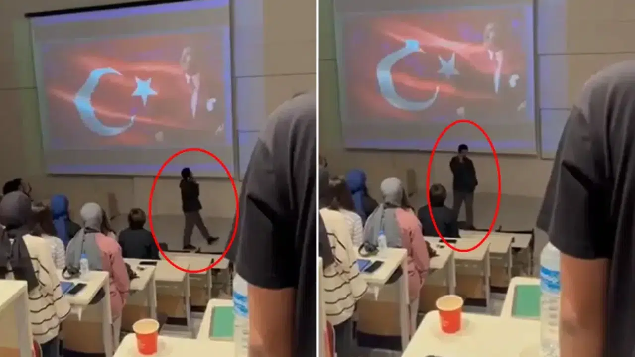 Saygı Duruşunda Telefonla Konuşan Öğrenci Gözaltına Alındı