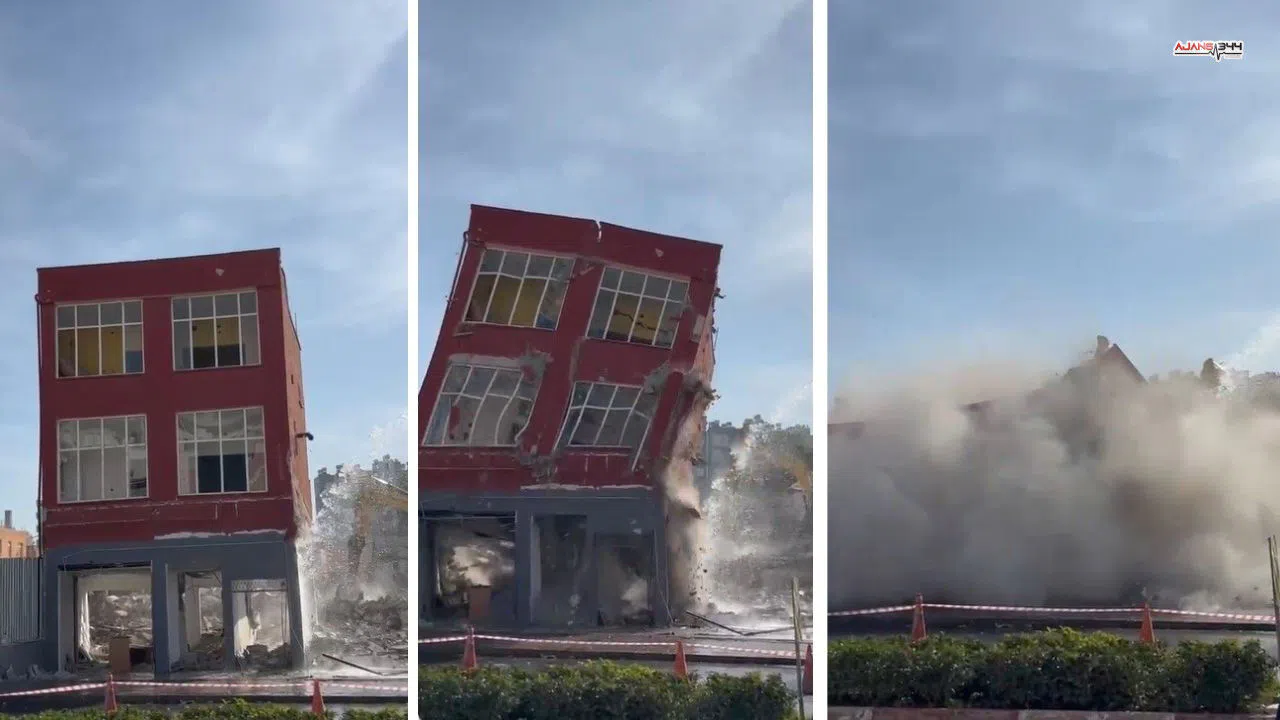 Titreşim yöntemi ile kontrollü bina yıkımı gerçekleştirildi