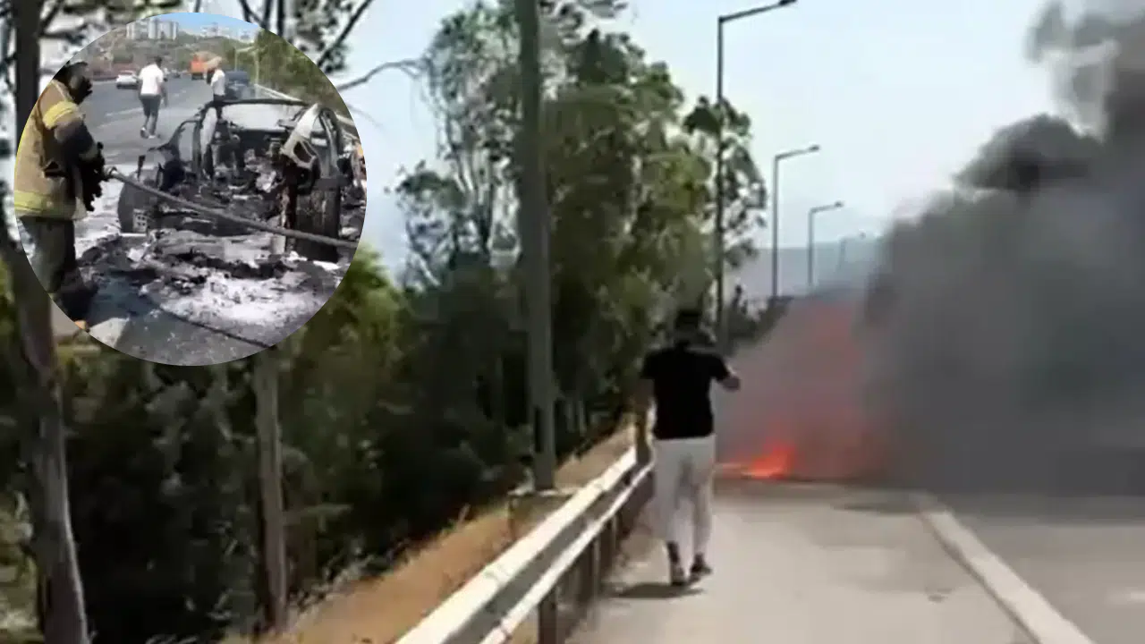 Ünlü İş İnsanı Yanan Lüks Aracın İçinde Kilitli Kaldı