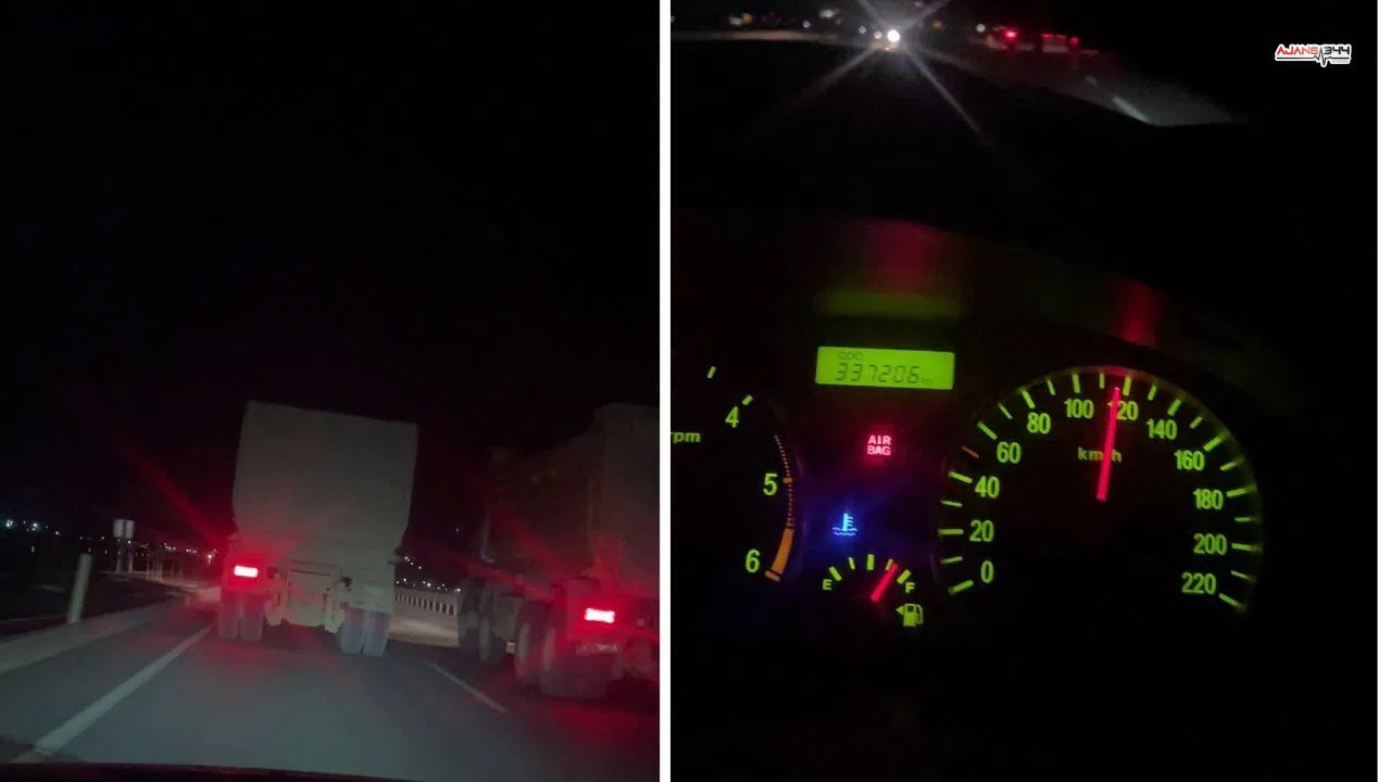 2 Hafriyat Kamyonu 100 km Hızla Yarıştı