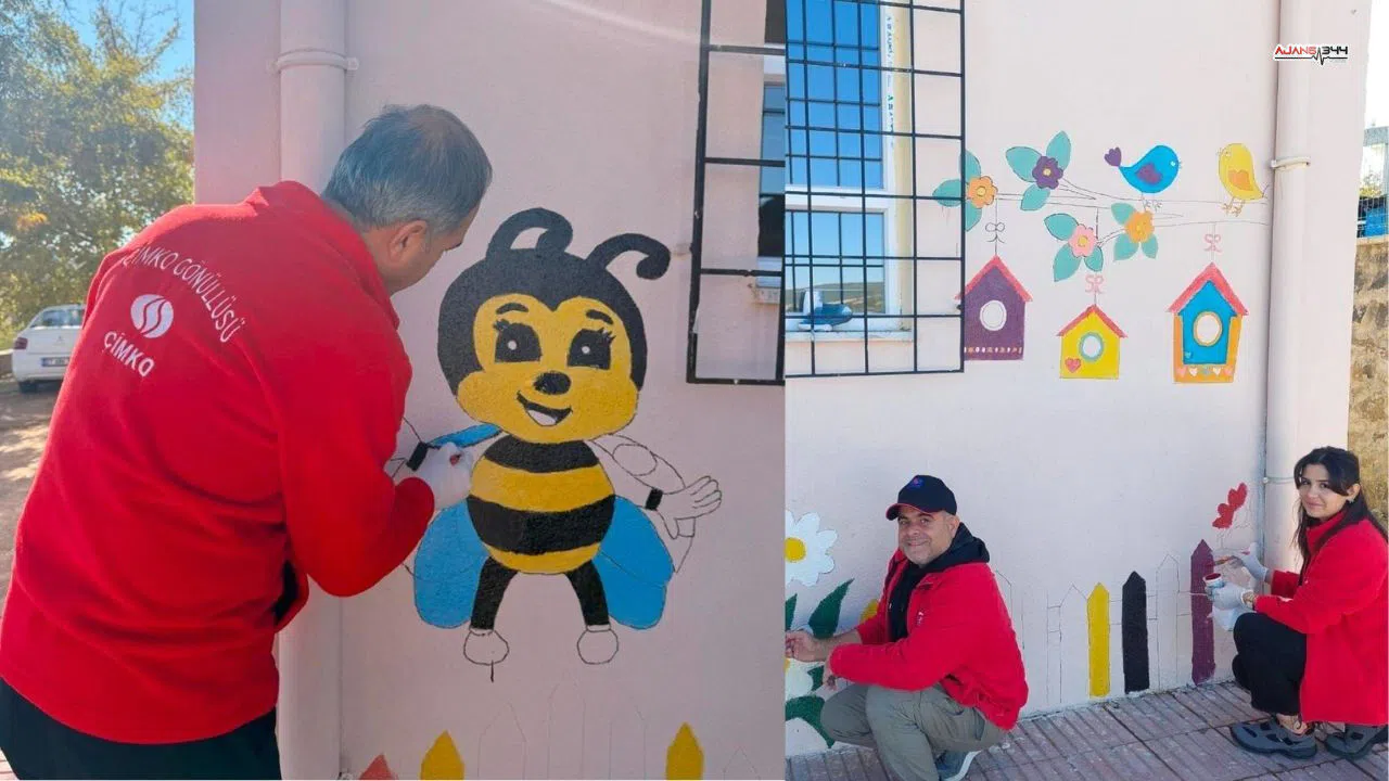 Kahramanmaraş'ta Bir Okulun Duvarı Çocukların Hayalleriyle Renklendi