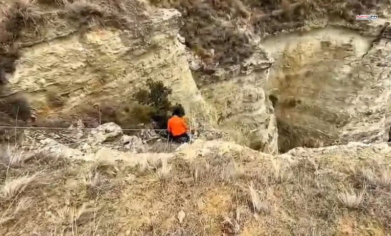 Avcılar, Uçuruma Düşen Köpeklerini Halatla Kurtardı