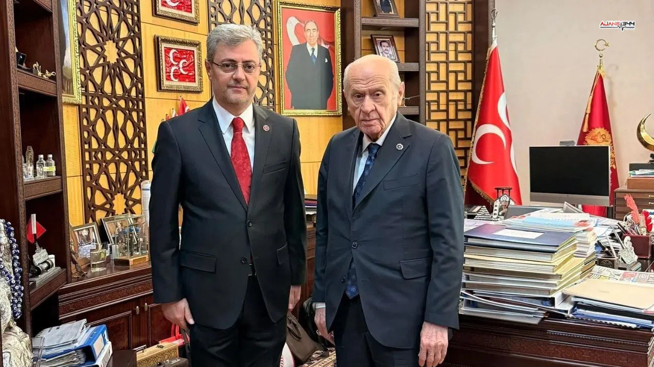 Kahramanmaraş MHP il başkanı Mansur Metehan Devlet Bahçeli'yi ziyaret etti