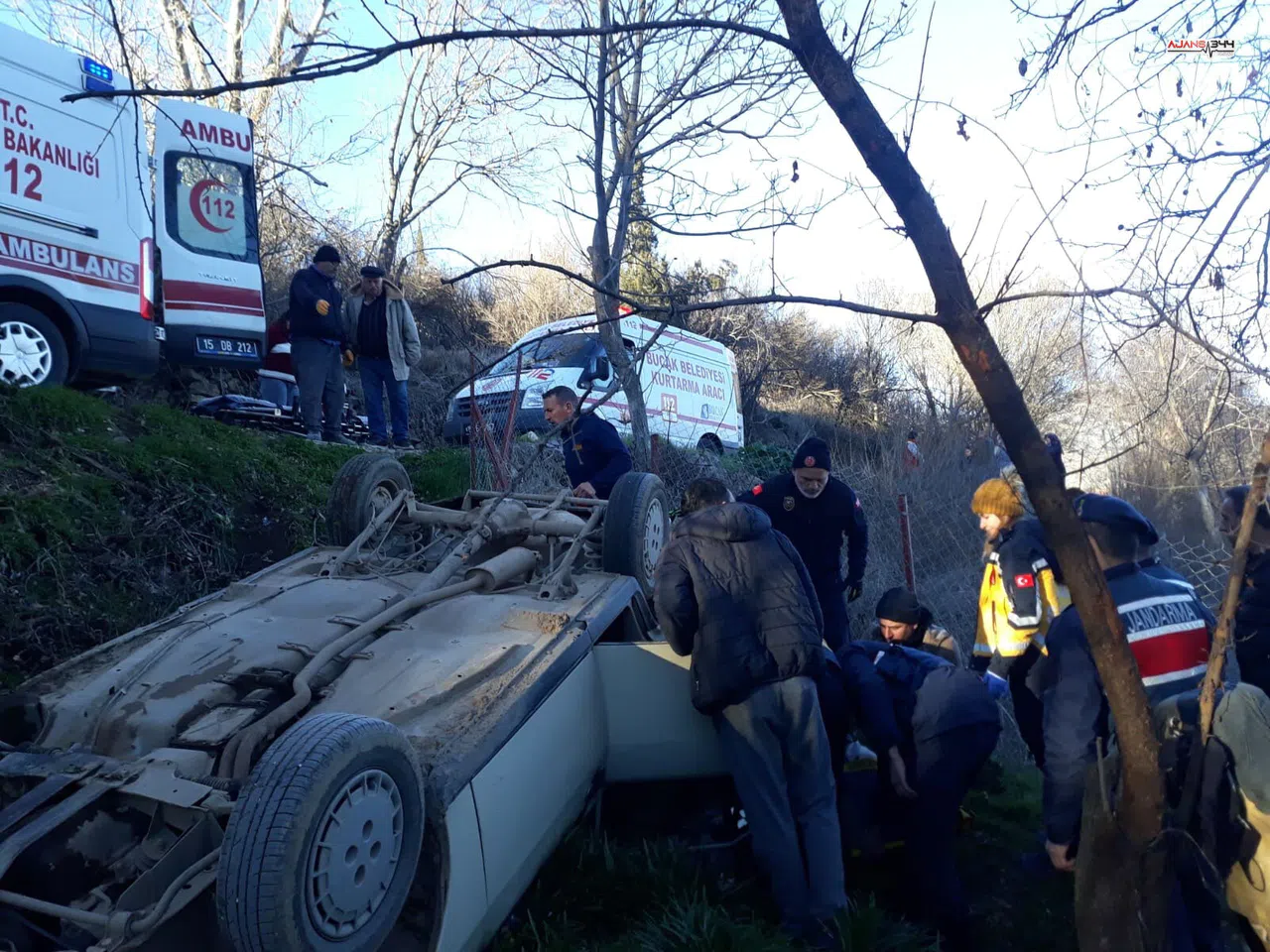 Burdur’da kontrolden çıkan otomobil takla attı: 1 kişi yaralandı