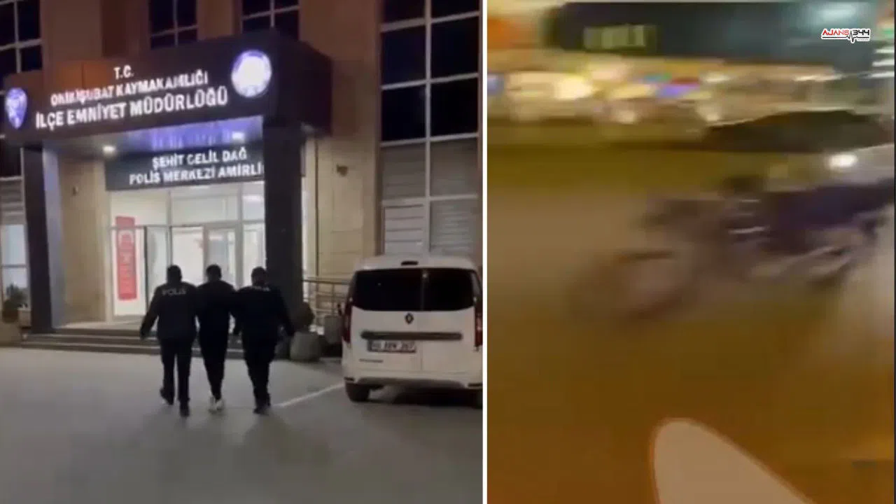 Kahramanmaraş'ta trafiği tehlikeye atan motorcuya ceza