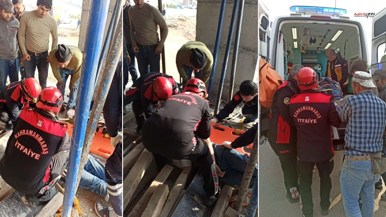 Kahramanmaraş'ta dengesini kaybeden işçi 1. katdan düştü