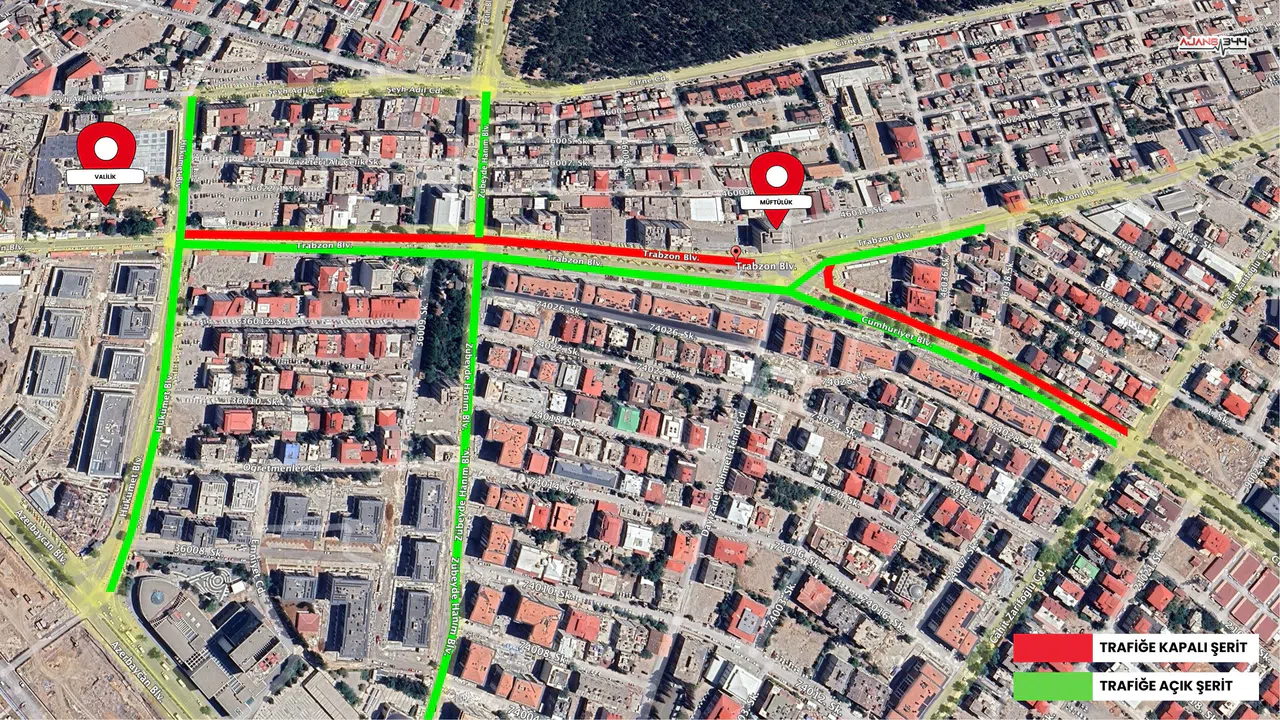 Kahramanmaraş Trabzon Bulvarı’nda Geçici Trafik Kapanması!