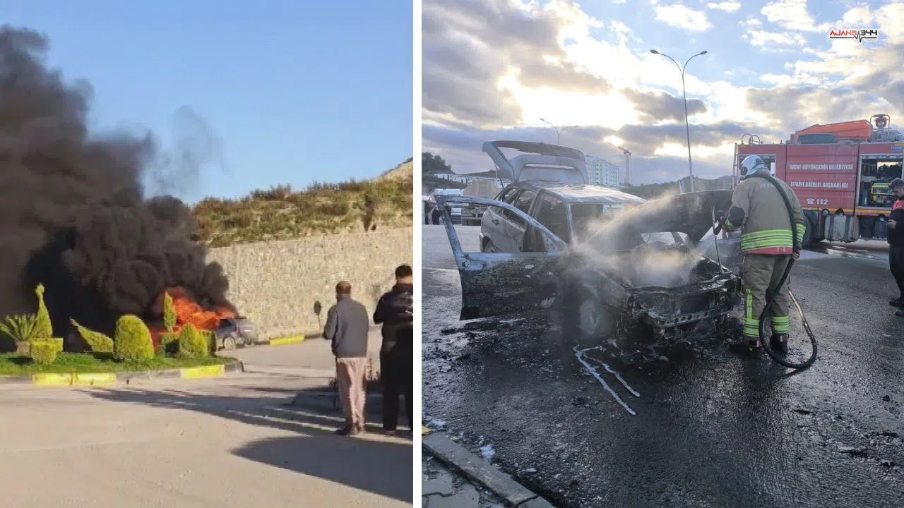 Seyir halindeki otomobil alevlere teslim oldu