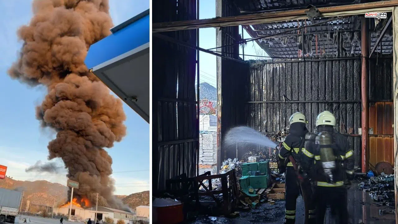 Bucak’ta Mermer Fabrikasında Yangın