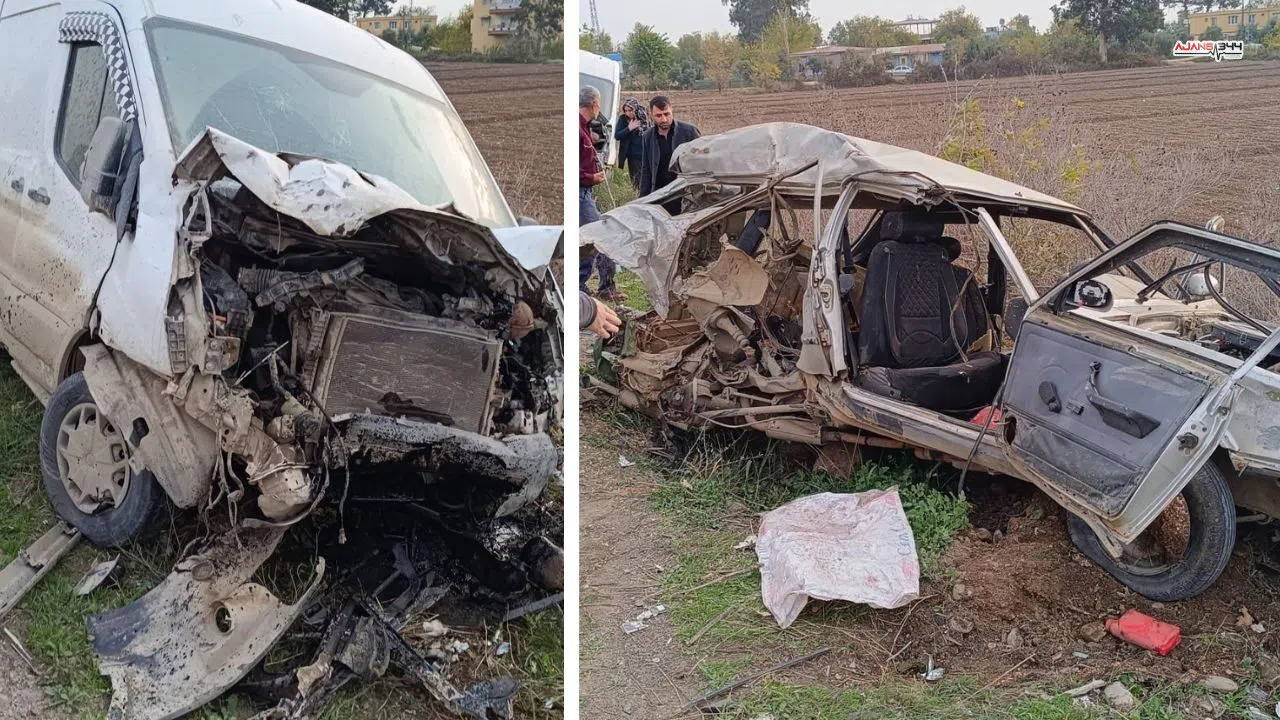 Minibüsle Çarpışan Otomobil Demir Yığınına Döndü: 2 Yaralı