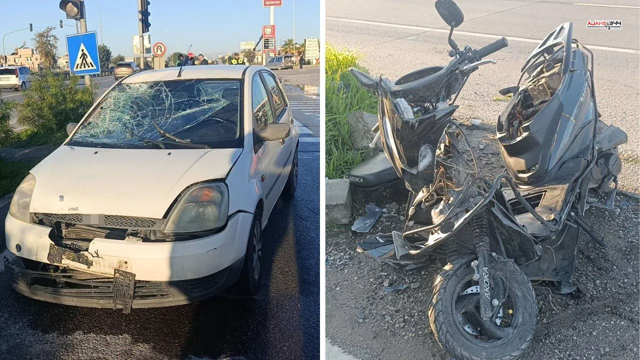 Motosiklet ile otomobil çarpıştı: Sürücü metrelerce havaya fırladı