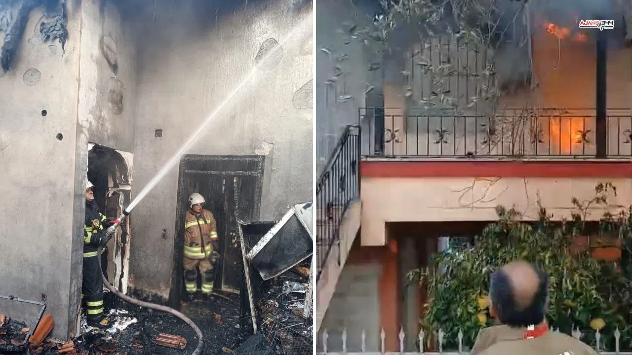 2 katlı müstakil evde çıkan yangın hızla kontrol altına alındı