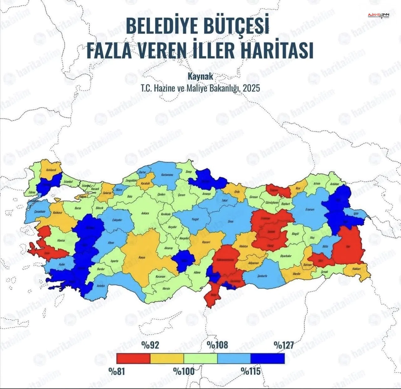 Belediyelerin 2025 Bütçe Performansı Haritayla Ortaya Kondu