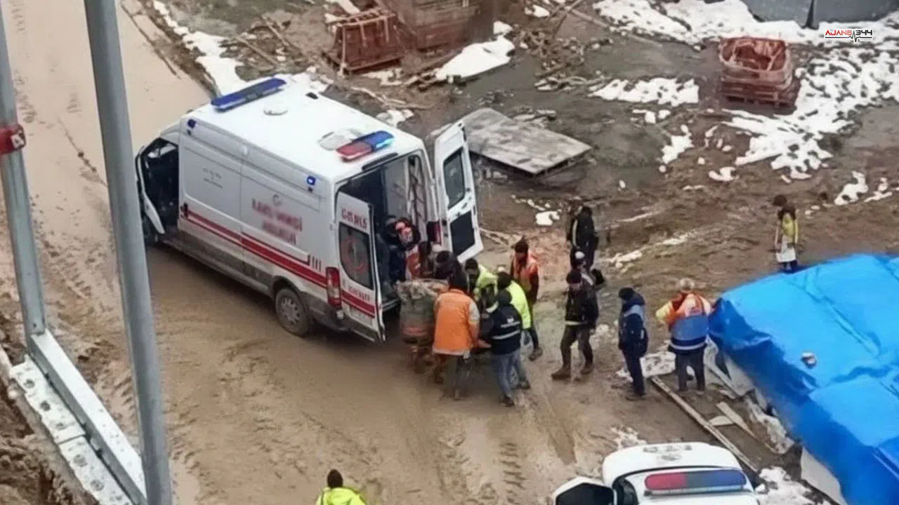 İnşaatta Çalışan İşçi Beton Zemine Düştü