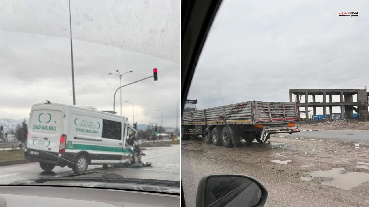 Gaziantep Yolunda Cenaze Nakil Aracı Tıra Çarptı