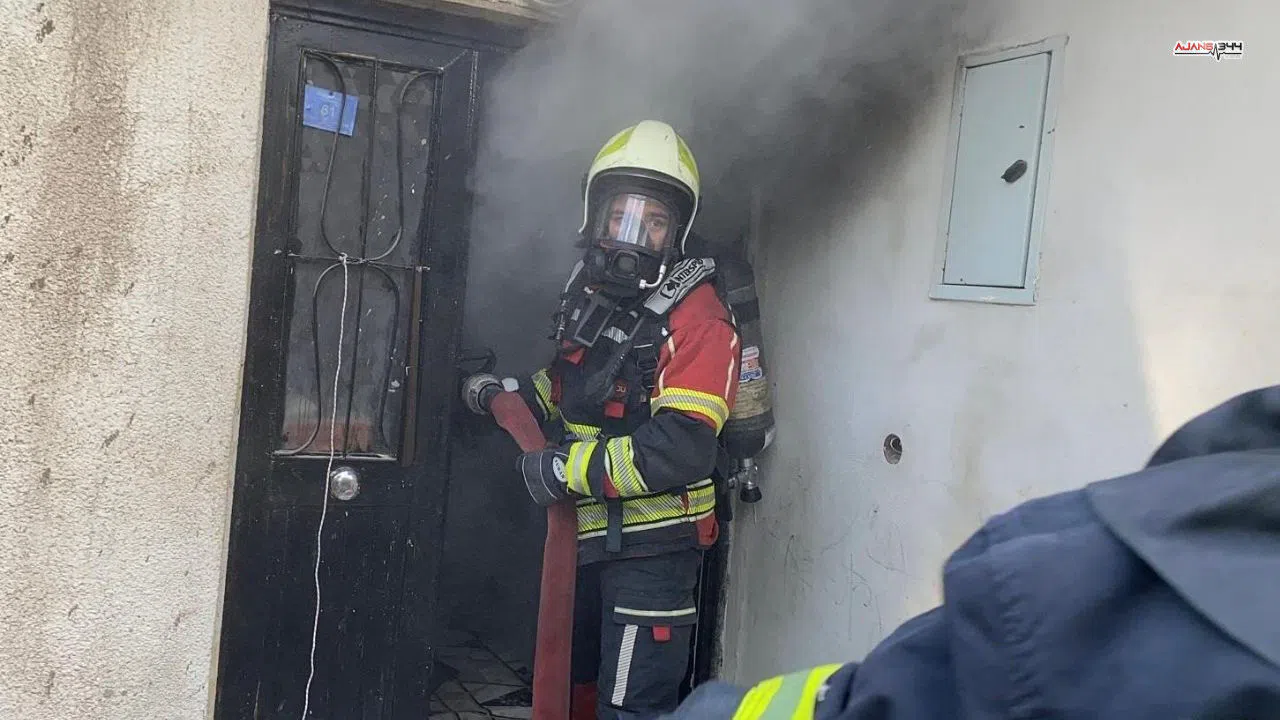 Müstakil evde çıkan yangına belediye ekiplerinden anında müdahale