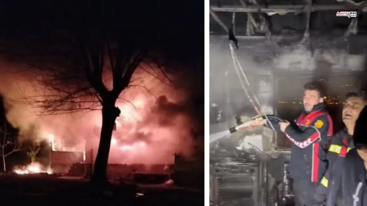 Gece saatlerinde çıkan yangın itfaiye ekiplerince söndürüldü