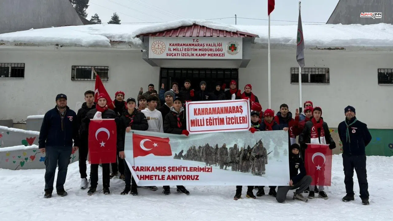 İzciler Karlı Doğada Yürüyüşle Sarıkamış Şehitlerini Andı