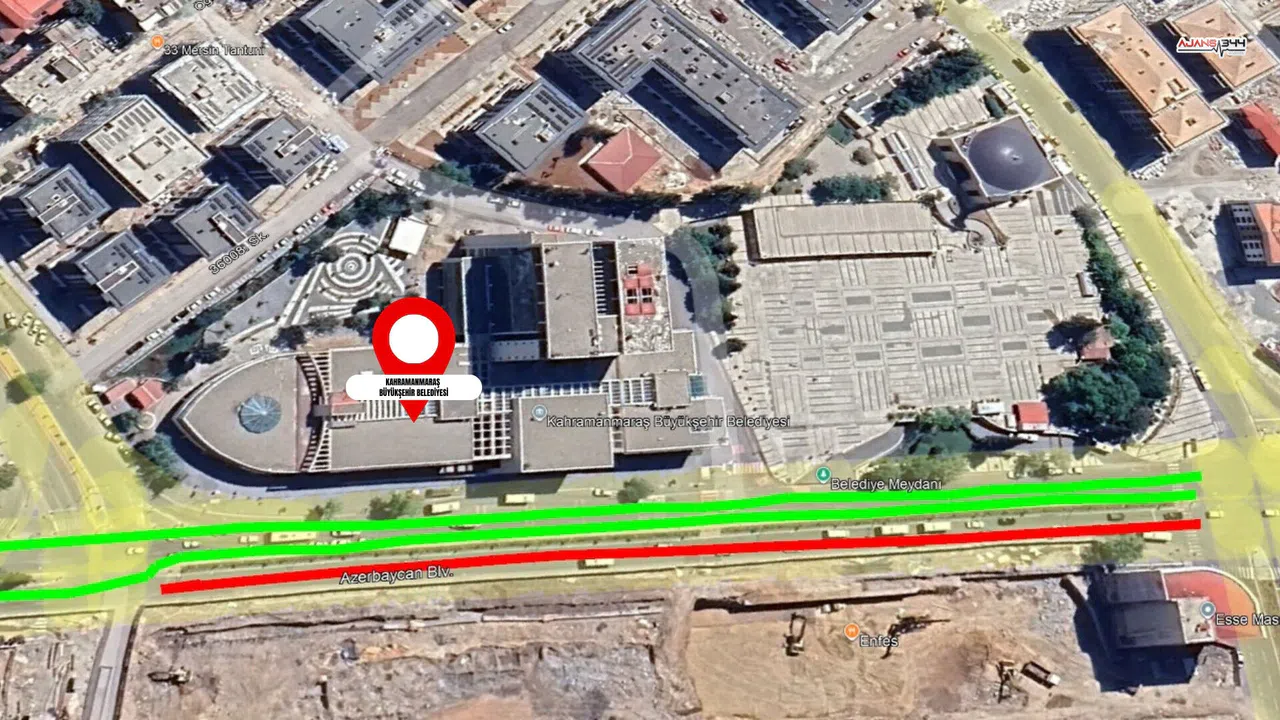 Kahramanmaraş’ta Azerbaycan Bulvarı geçici olarak trafiğe kapatıldı