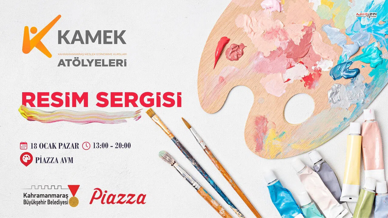 Kahramanmaraş’ta KAMEK kursiyerlerinden yıl sonu resim sergisi