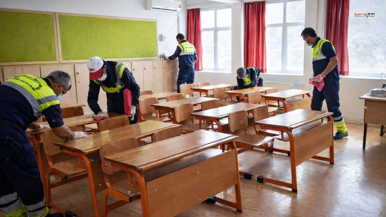 Denetimli Serbestlik Yükümlülerinden Okul Temizliği İçin Yoğun Mesai