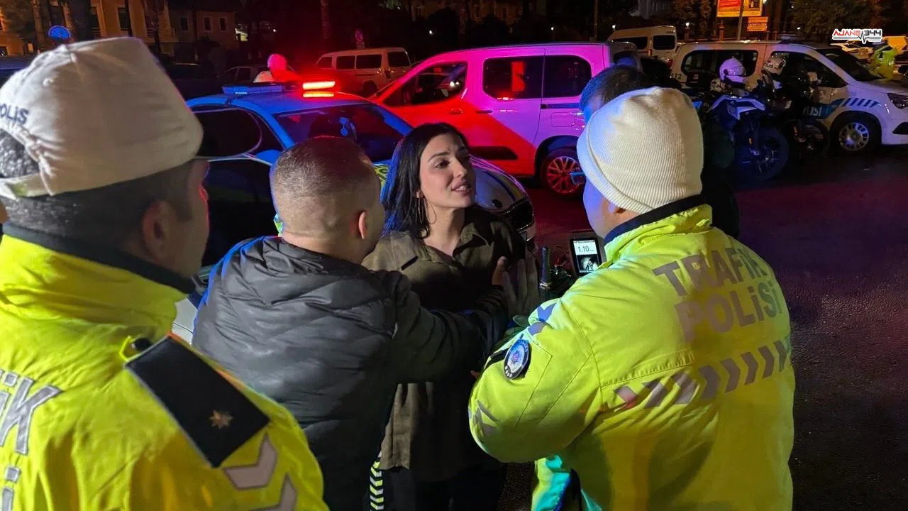 Trafik denetiminde alkollü çıkan sürücüden basına saldırgan tepki