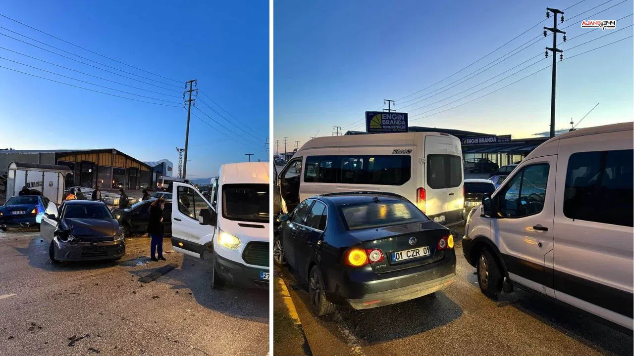 Soğuk havada kaygan yolda zincirleme kaza: 9 araç birbirine girdi