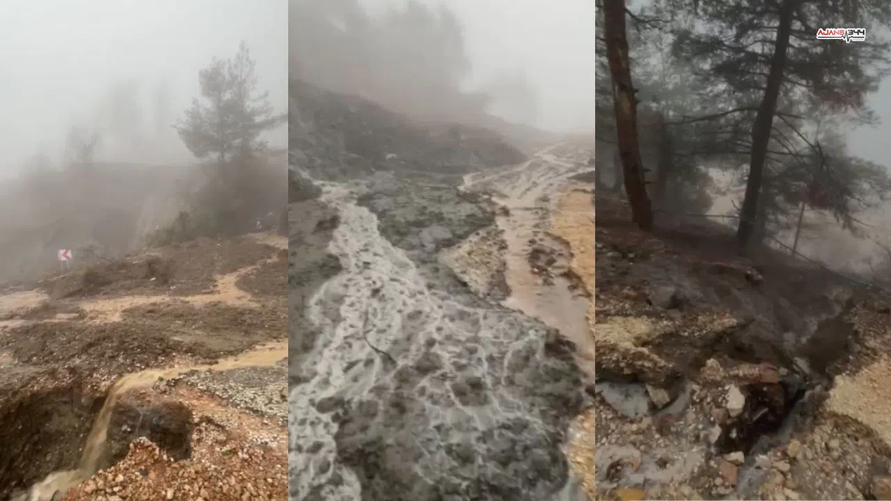 Köşürge Köyünde Yağış Sonrası Toprak Kaydı