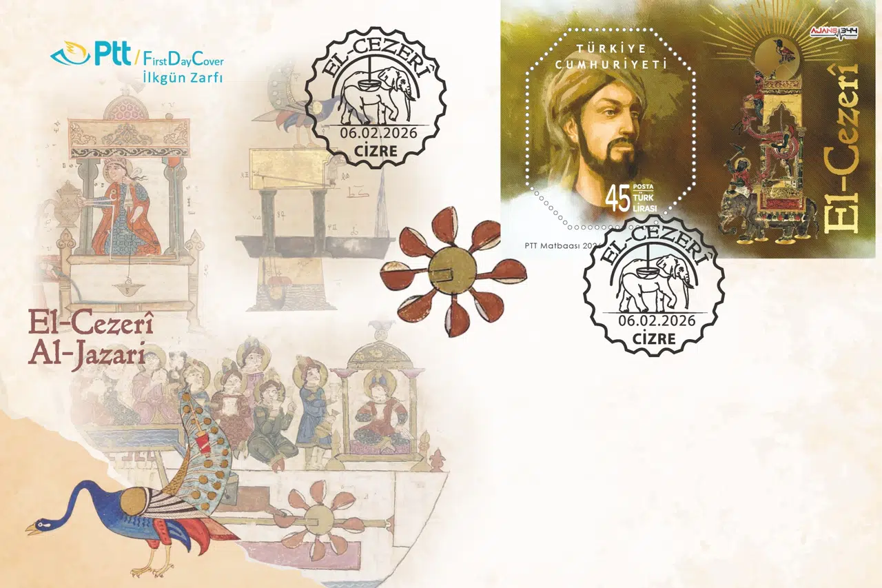 PTT'den 'El-Cezerî' temalı anma pulu ve ilk gün zarfı