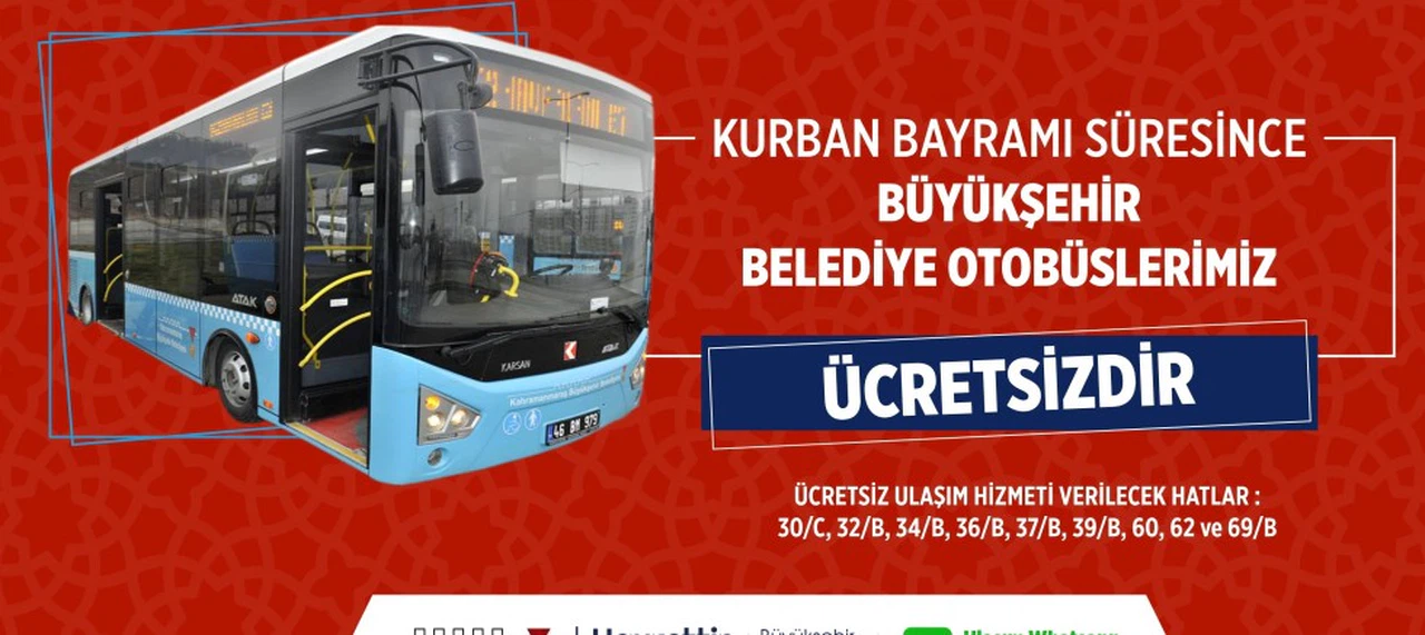 Büyükşehir Otobüsleri Bayramda Ücretsiz Ulaşım Hizmeti Verecek
