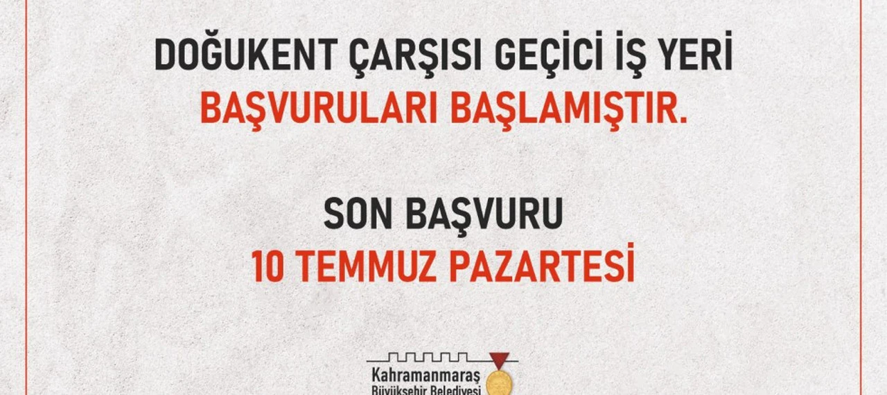 Doğukent Geçici Çarşıda Başvurular Başladı!