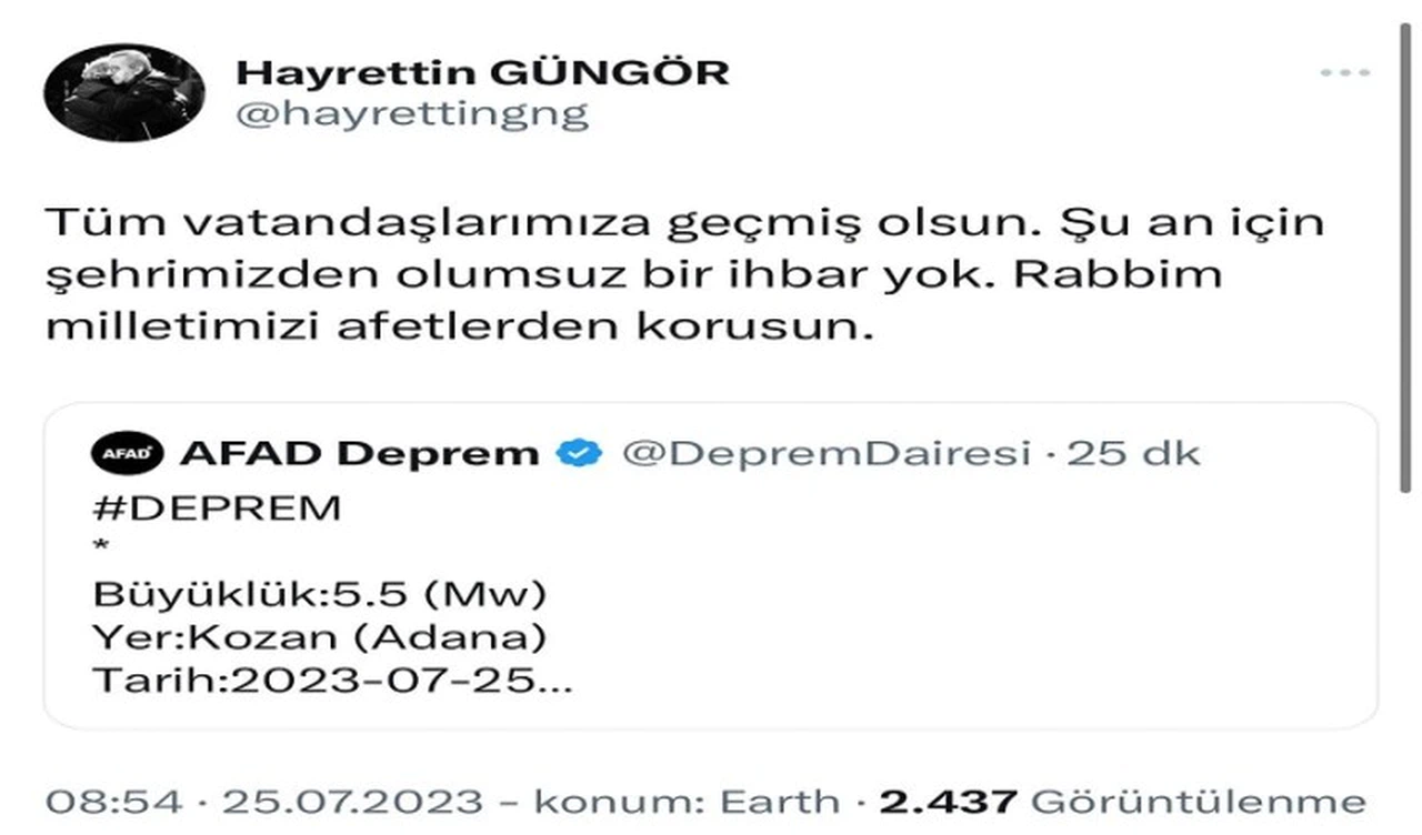 Kahramanmaraş’ta Olumsuz Bir İhbar Yok