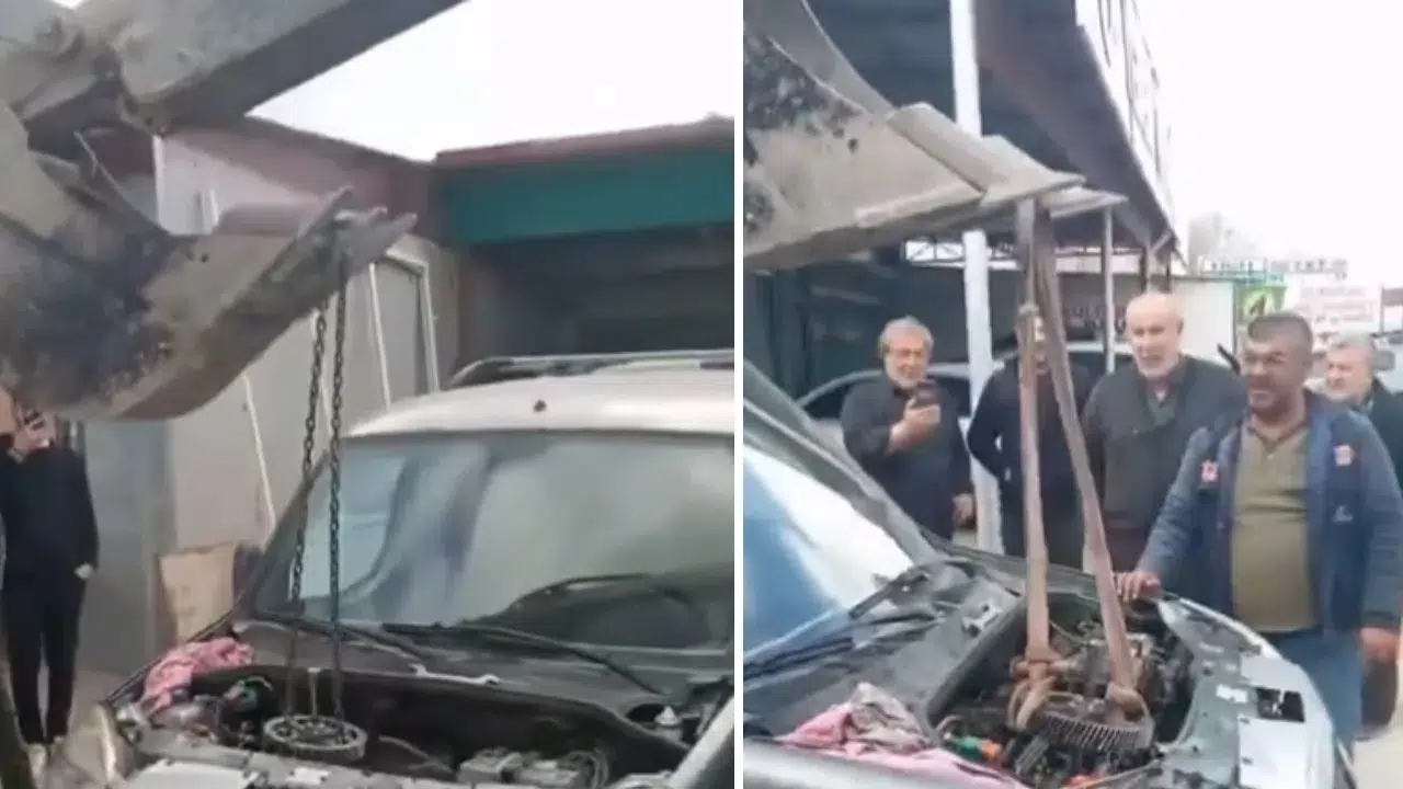 Sürücü Enjektörü Kendisi Çıkarmaya Çalıştı Sosyal Medyada Gündem Oldu