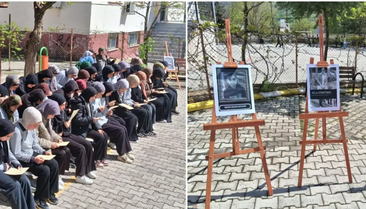 Kahramanmaraş'ta hayatını kaybeden öğretmen ve öğrenciler Çermik'te anıldı