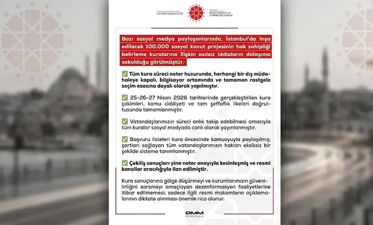 Sosyal Konut Kurası İddialarına Yalanlama