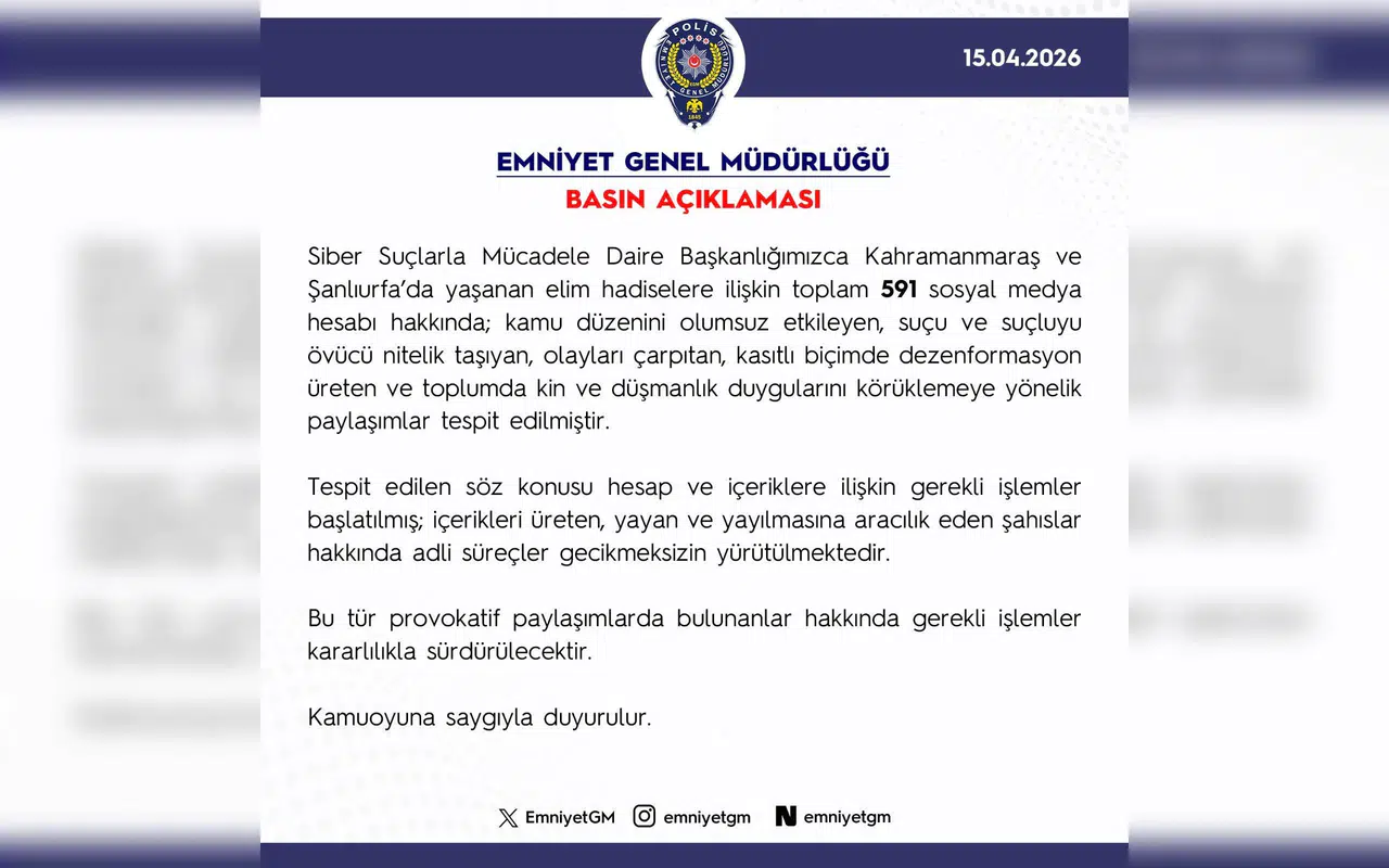 Sosyal Medyada 591 Hesap İçin Süreç Başlatıldı