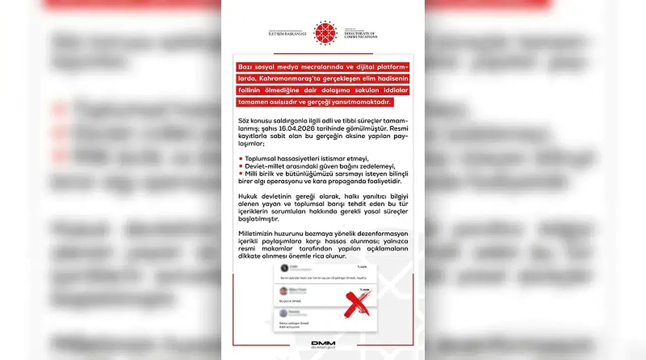 Kahramanmaraş İddialarına Resmi Açıklama Geldi