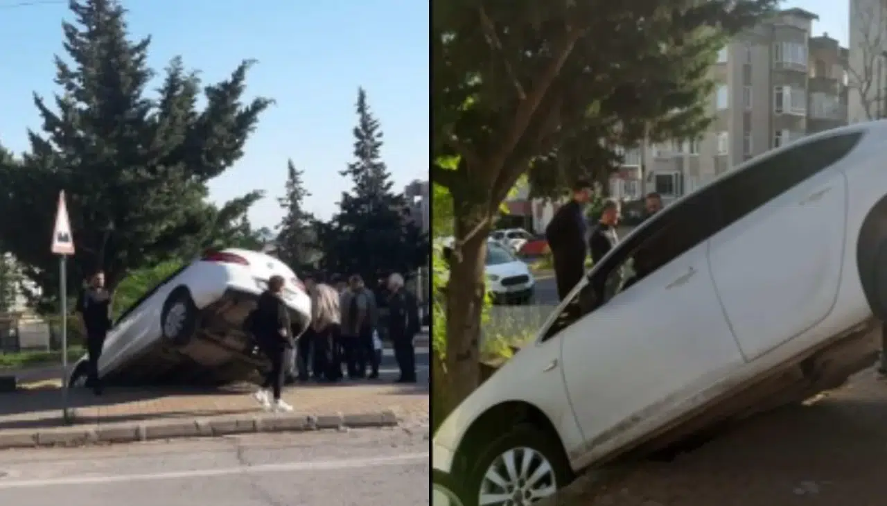 Kahramanmaraş’ta Kaza: Otomobil Binanın Bahçesine Uçtu