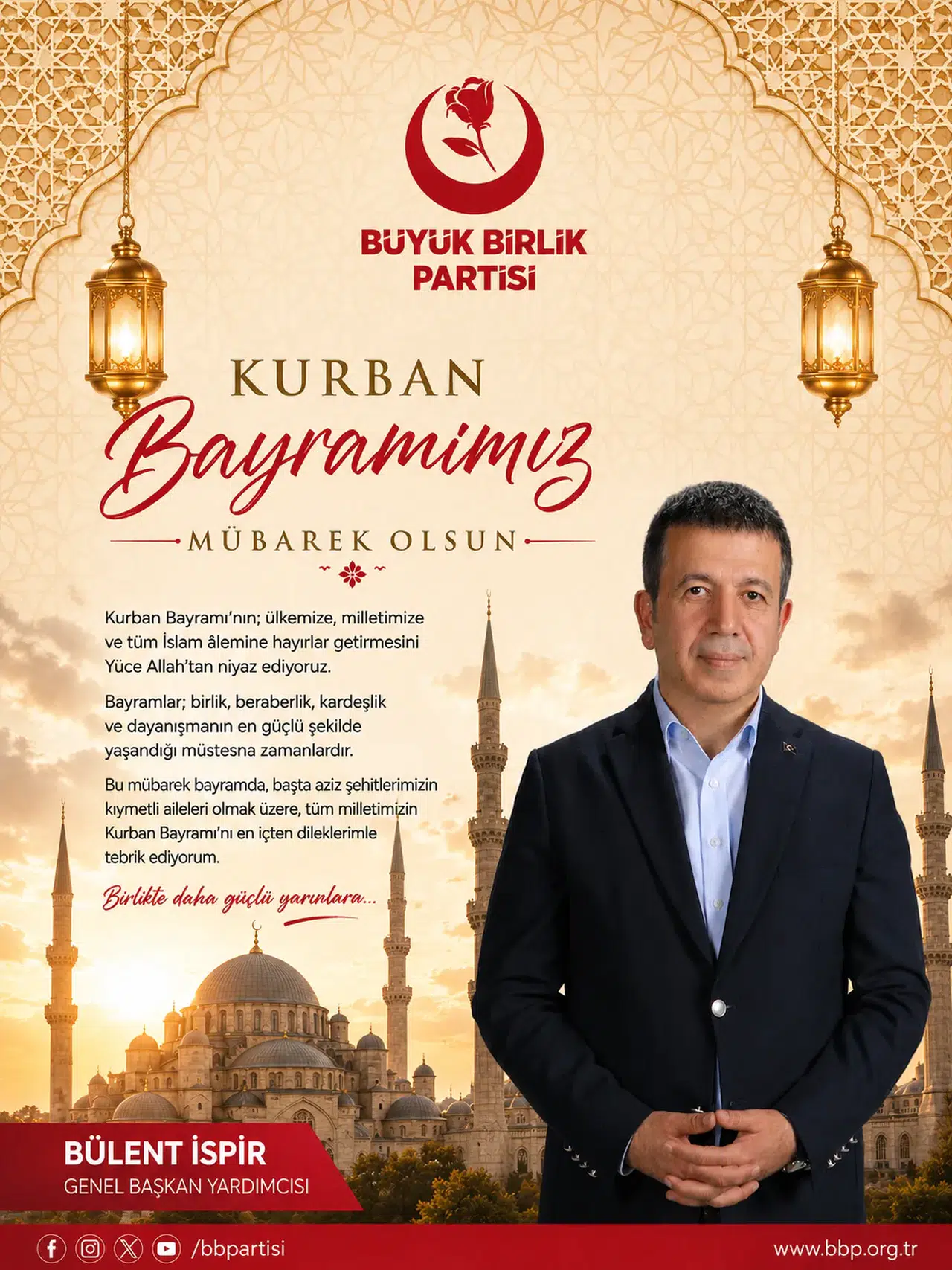 BBP Genel Başkan Yardımcısı Bülent İspir'den Kurban Bayramı Mesajı