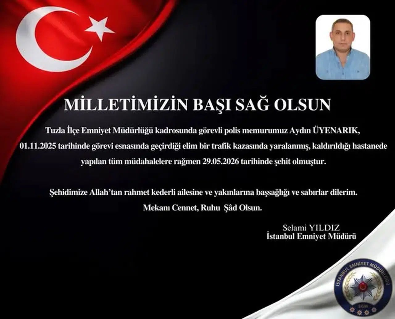 Tuzla’da Görevli Polis Memuru Şehit Oldu
