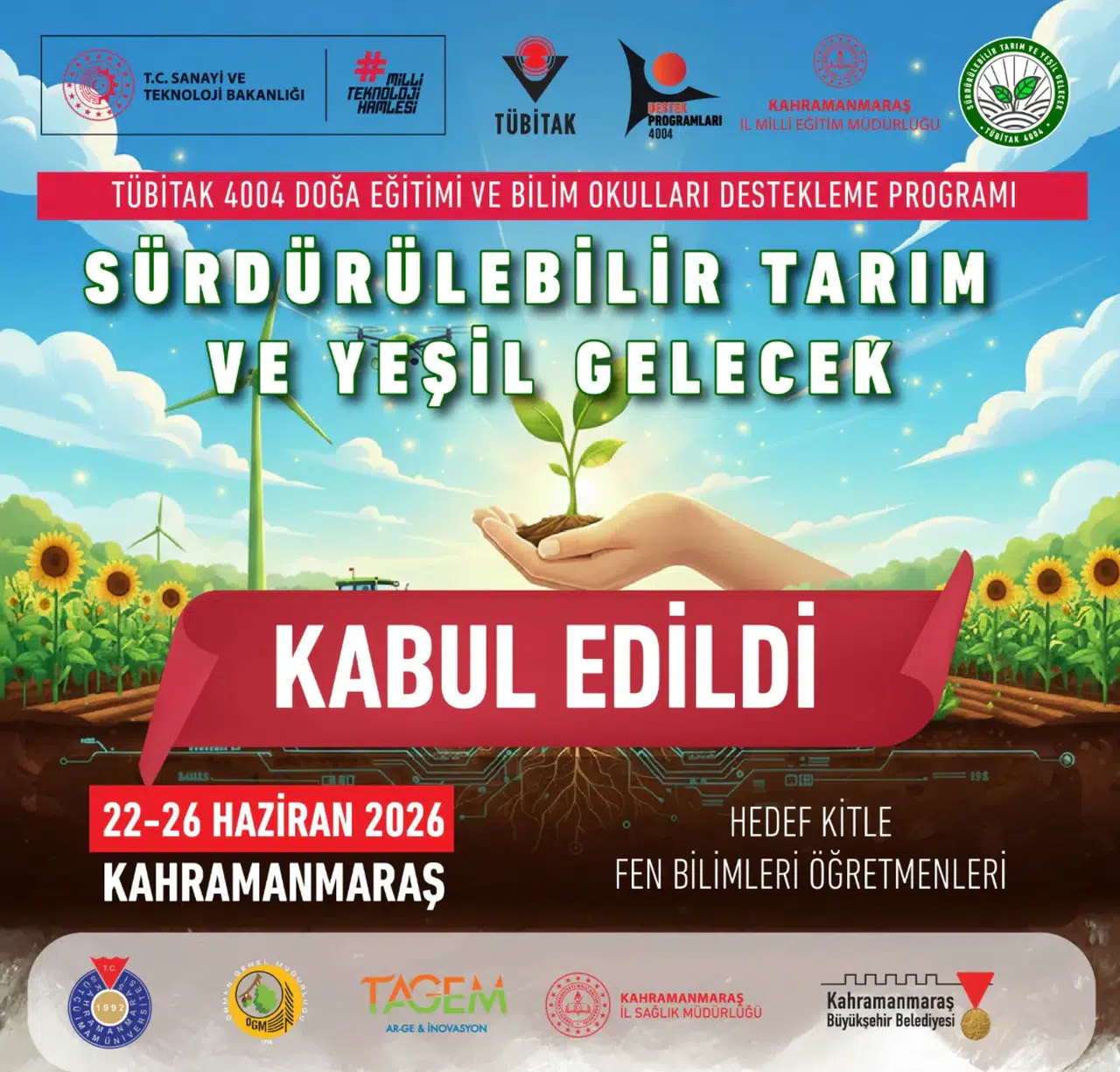 “Sürdürülebilir Tarım ve Yeşil Gelecek” Başlıklı Proje, TÜBİTAK 4004 Programı Kapsamına Alındı