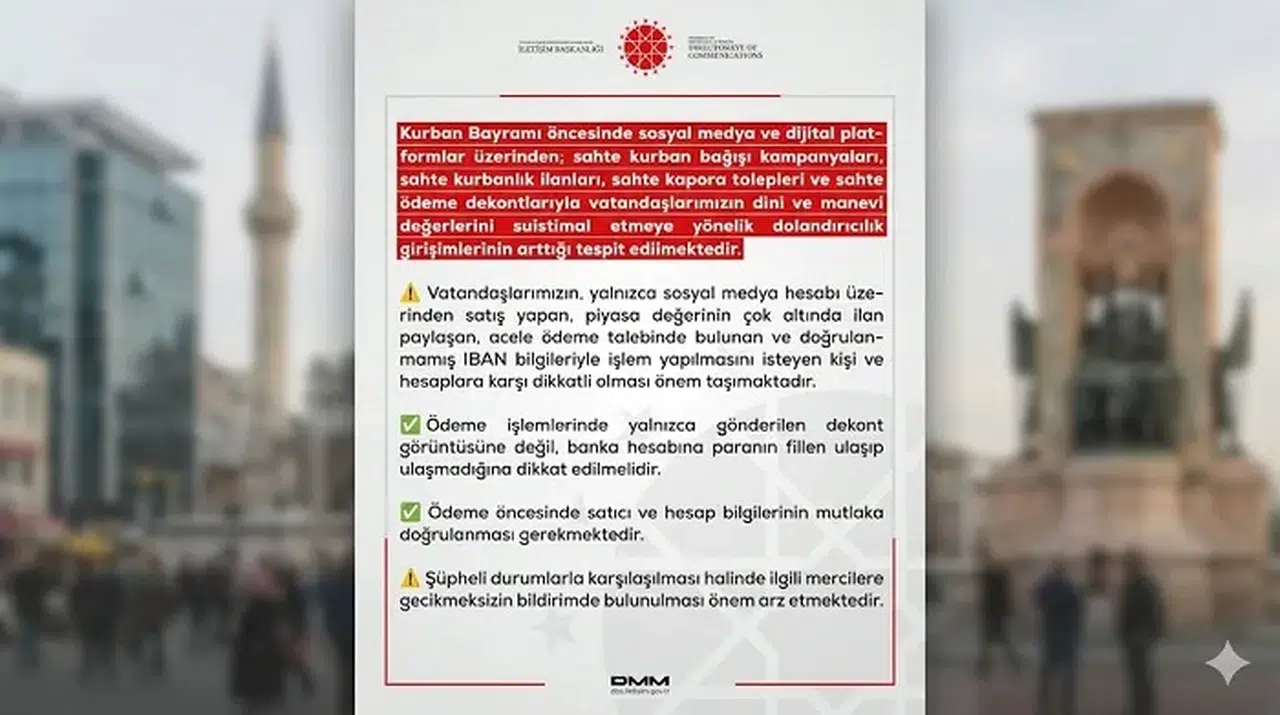 Kurban Bayramı’nda Dolandırıcılık Tuzağı: İletişim Başkanlığı’ndan Kritik Uyarı