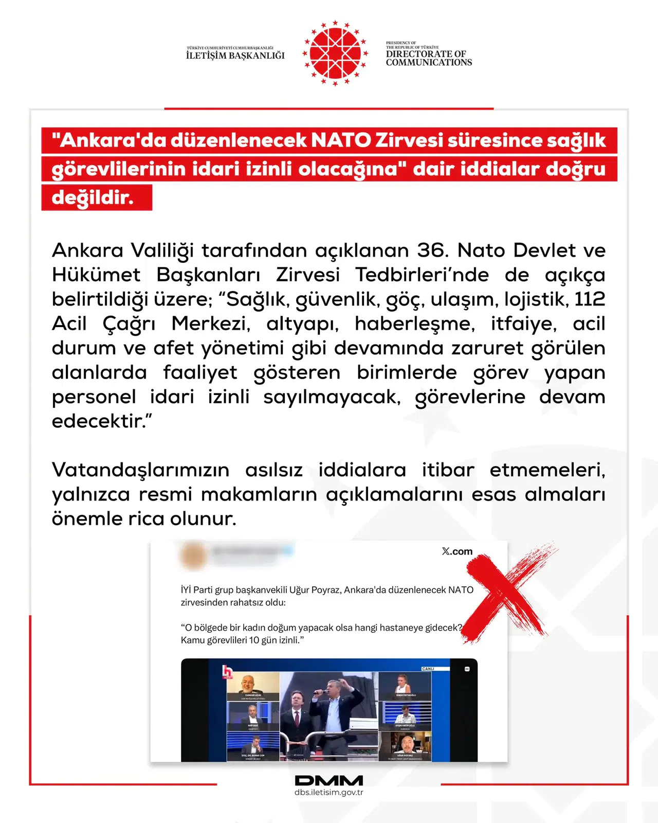 Ankara’daki NATO Zirvesi İçin Sağlık Personeline İzin İddiası Yalanlandı